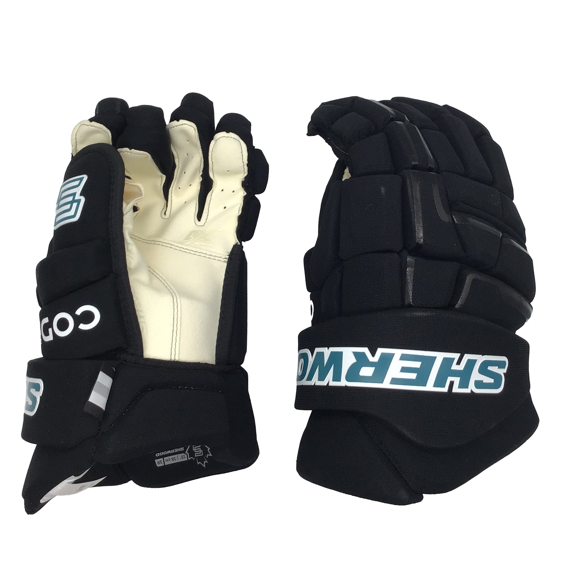 Gants Sherwood Code Encrypt 1 - Gant d'équipe - Sharks de San Jose (noir/bleu sarcelle)